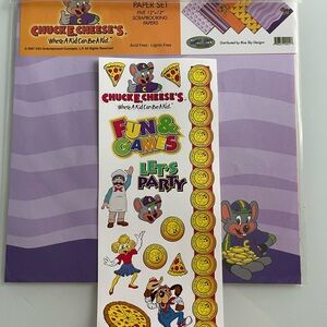 HTF NEW Blue Sky Designs Chuck E. Cheese Scrapbook Scrapbooking Paper & Stickers